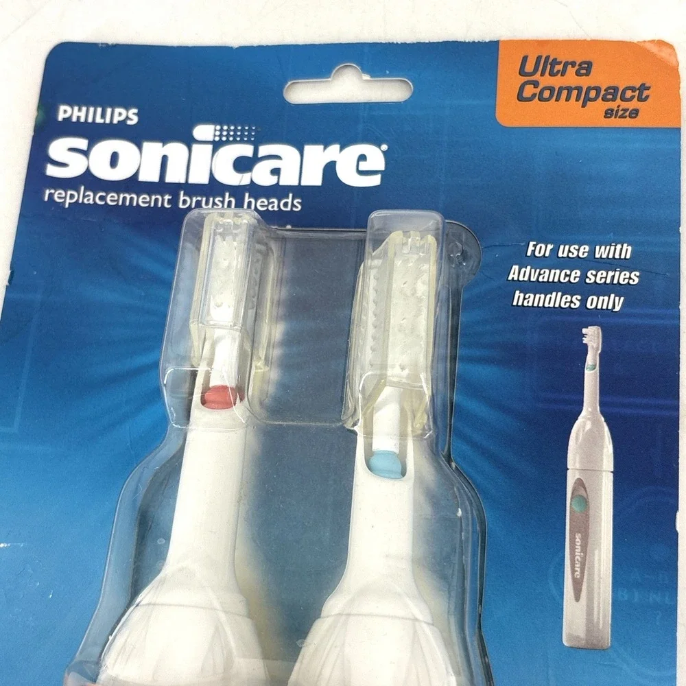 Philips Sonicare Replacement Brush Heads 2 Pack Ultra Compact Size,‎ NOS